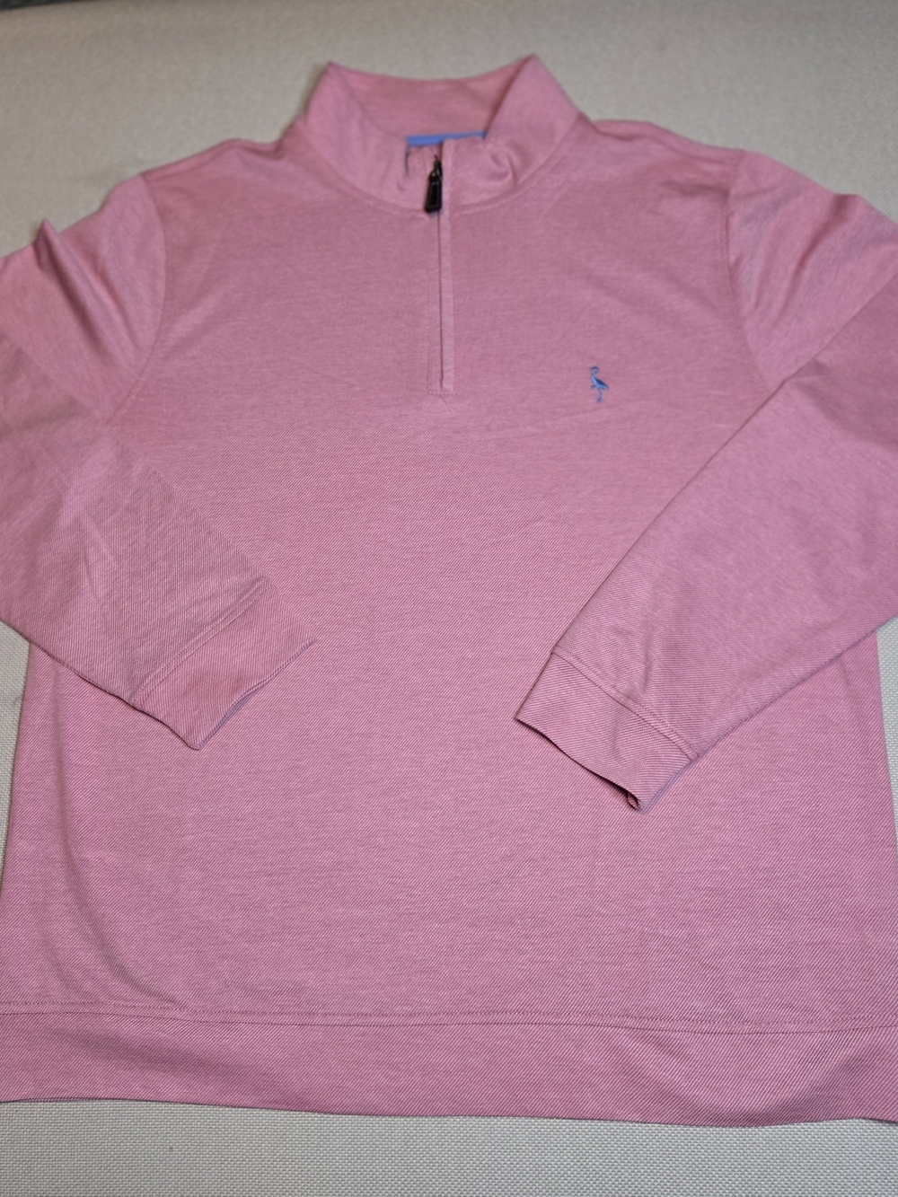 Tailorbyrd Collection Mens Quarter-Zip Large Pullover Pink Long Sleeve Mock Neck